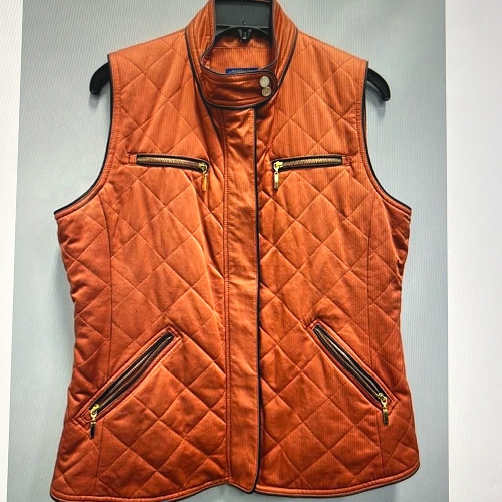 Large Pendleton quilted burnt orange vest